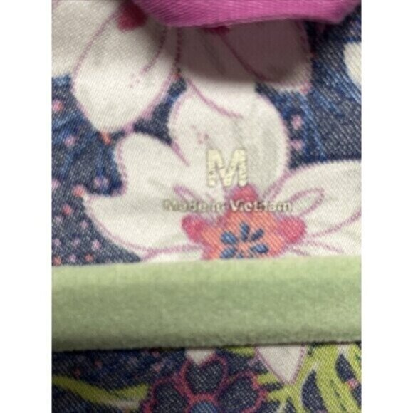 Vera Bradley Blue Tropical Women's Scrub Medical Vet Uniform Top Size Medium - Picture 5 of 6